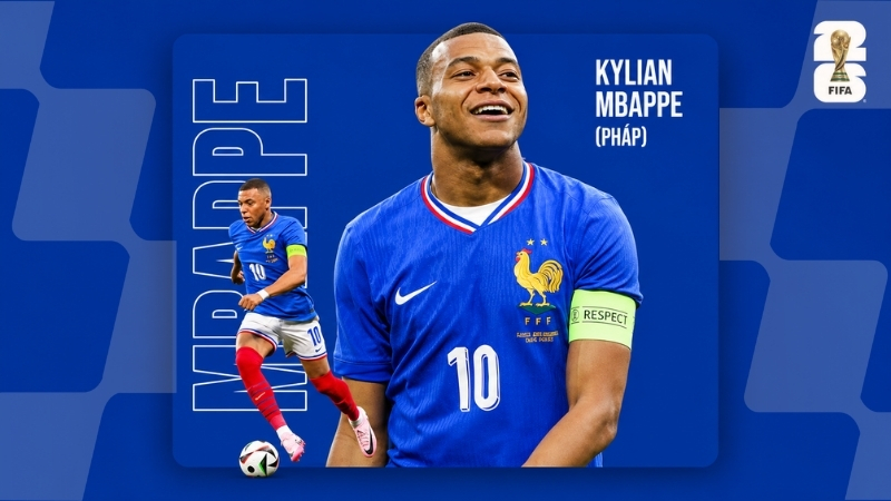 Ứng viên Vua phá lưới World Cup 2026: Kylian Mbappe - Đội tuyển Pháp