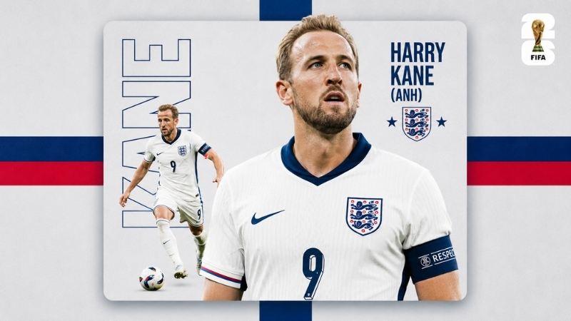 Ứng viên Vua phá lưới World Cup 2026: Harry Kane - Đội tuyển Anh