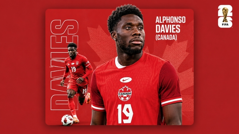 Alphonso Davies, ngôi sao Bayern Munich sẽ góp mặt tại đội tuyển Canada World Cup 2026