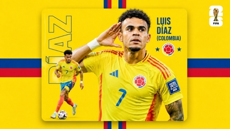 Chân sút vàng Luis Diaz tham gia đội tuyển Colombia World Cup 2026