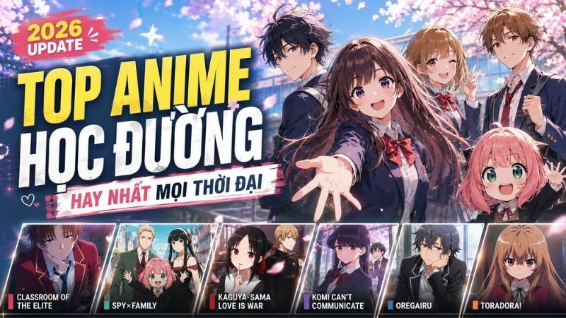 Top 16 anime học đường hay nhất mọi thời đại