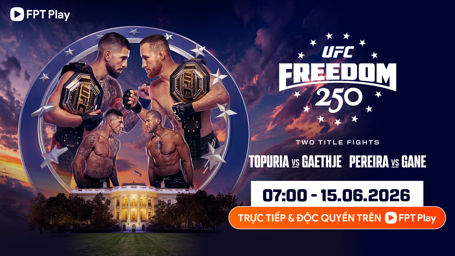 Lần đầu ti&ecirc;n trong lịch sử, UFC đưa lồng b&aacute;t gi&aacute;c đến Nh&agrave; Trắng