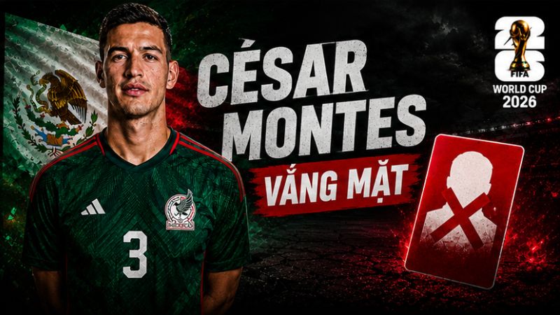 Sự vắng mặt của César Montes khiến hàng thủ Mexico đối mặt với không ít thách thức
