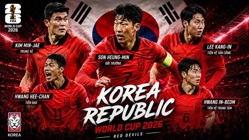 Son Heung-min cùng dàn cầu thủ chất lượng của Hàn Quốc