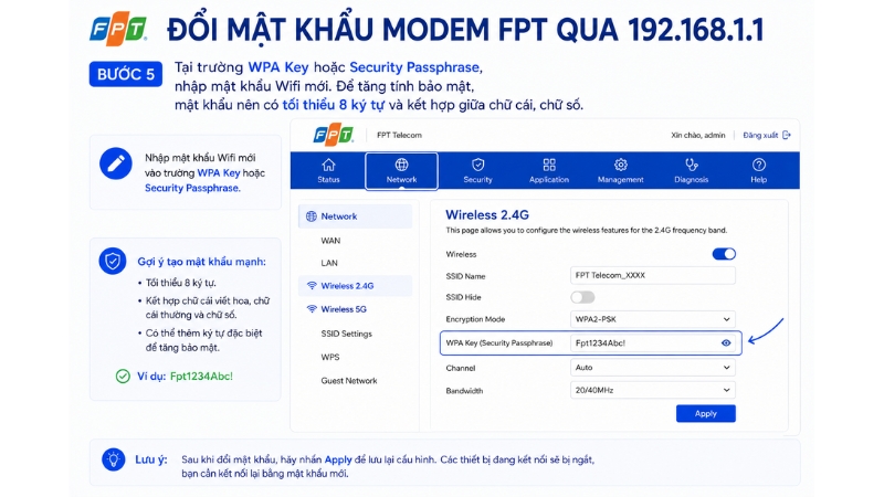 Nhập mật khẩu mới bạn muốn đổi