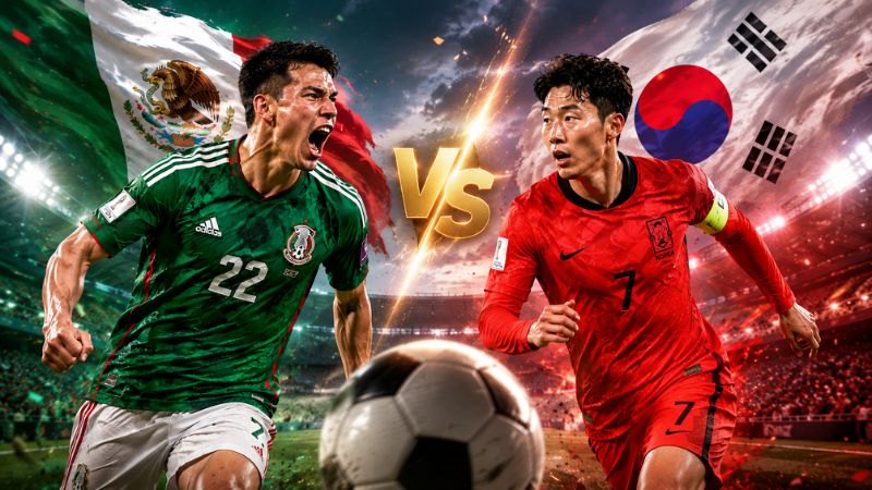 Cuộc chiến vì ngôi đầu bảng A giữa Mexico và Hàn Quốc tại World Cup 2026.
