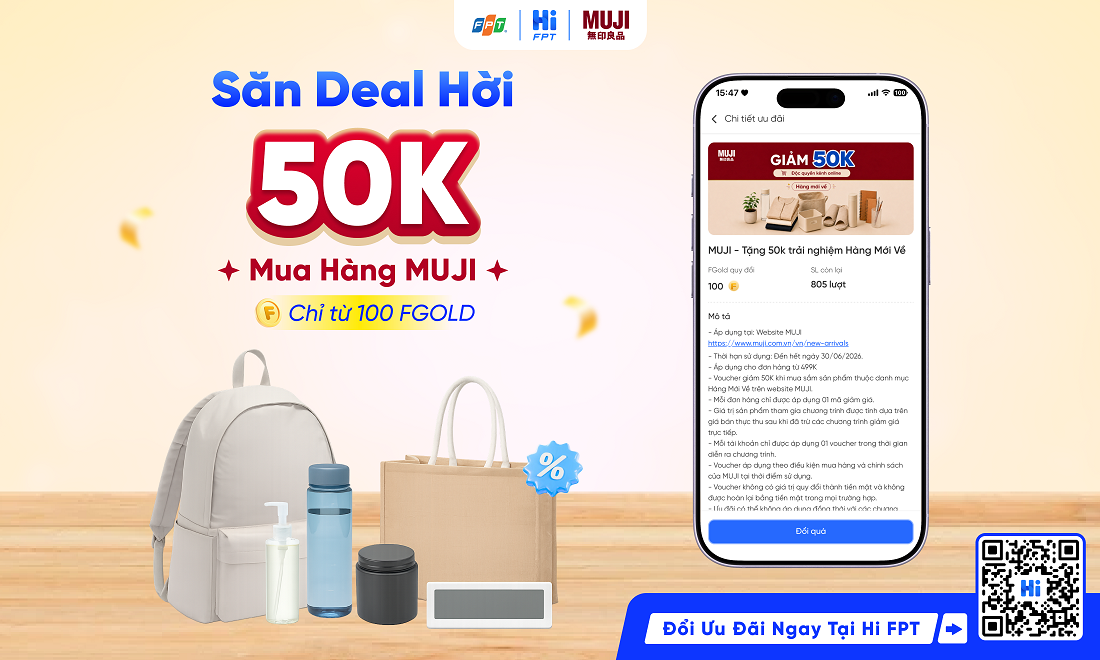 Ưu đ&atilde;i MUJI Online: Giảm 50.000đ hoặc 5% h&oacute;a đơn