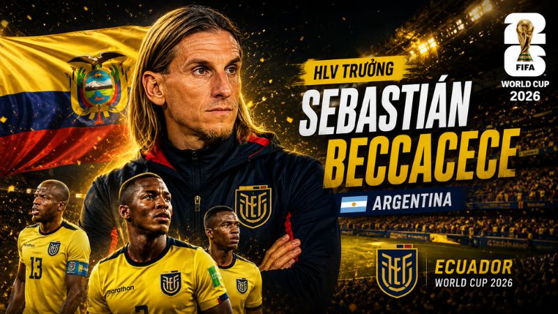 HLV Sebastián Beccacece dẫn dắt đội tuyển Ecuador tại World Cup 2026.