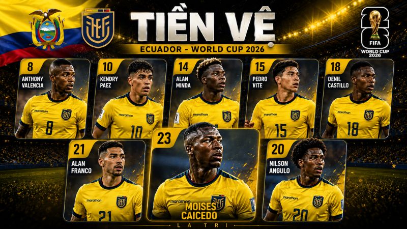 Tuyến giữa của Ecuador được dẫn dắt bởi ngôi sao Moisés Caicedo.