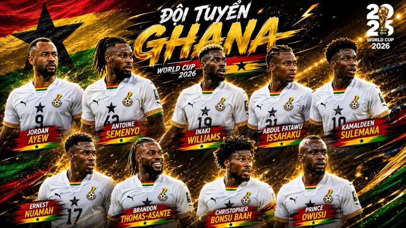 Hàng công Ghana được kỳ vọng tạo ra đột biến bằng tốc độ và khả năng dứt điểm đa dạng.