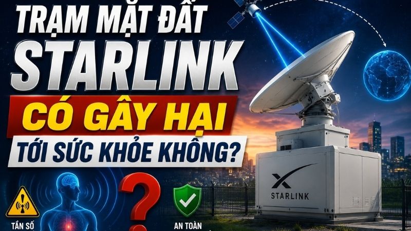 Trạm mặt đất Starlink c&oacute; g&acirc;y hại tới sức khỏe kh&ocirc;ng?