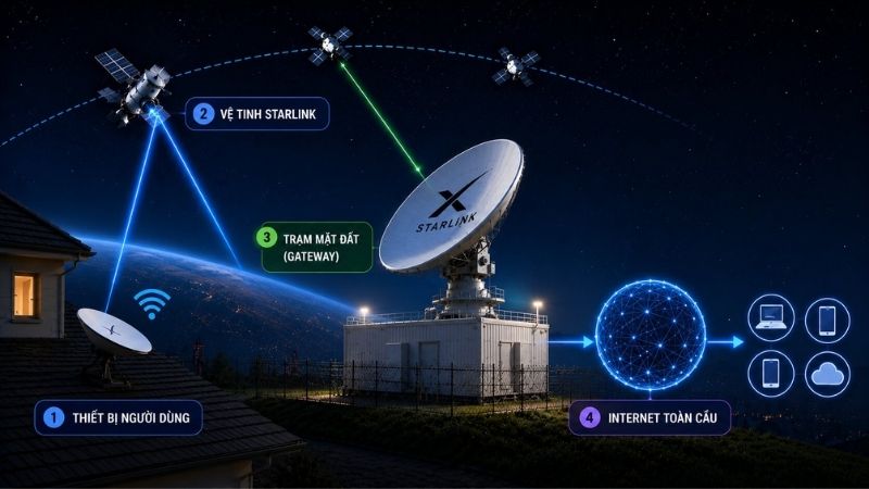 Trạm- mặt -đất -một -trong -những -phần -quan -trọng -giúp -Internet -vệ -tinh -hoạt -động- ổn -định