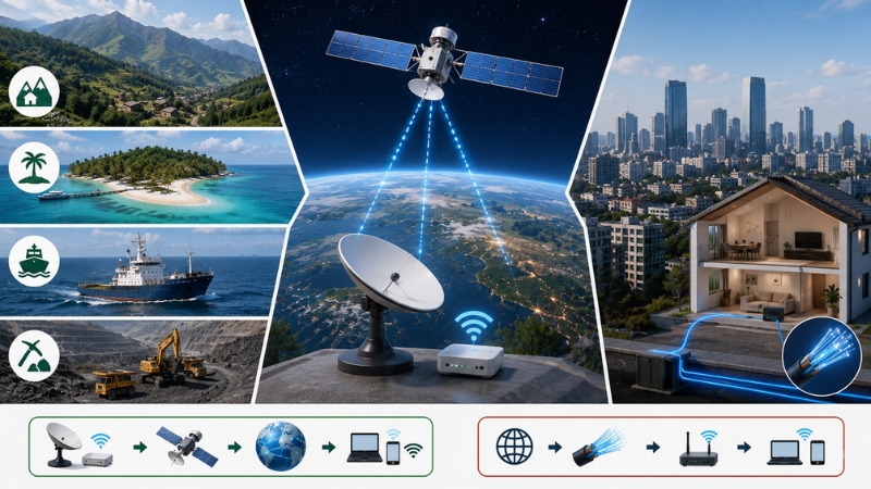 Internet vệ tinh sẽ tối ưu kết nối tại khu vực chưa có hạ tầng cáp quang