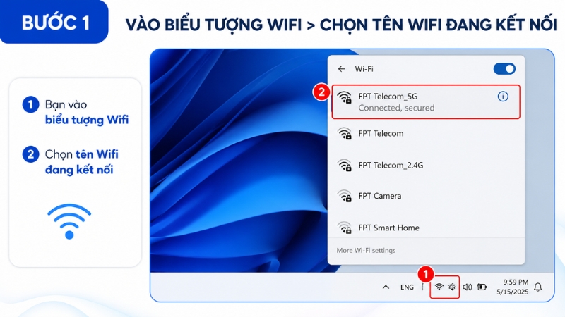 Chọn tên Wifi bạn muốn kết nối