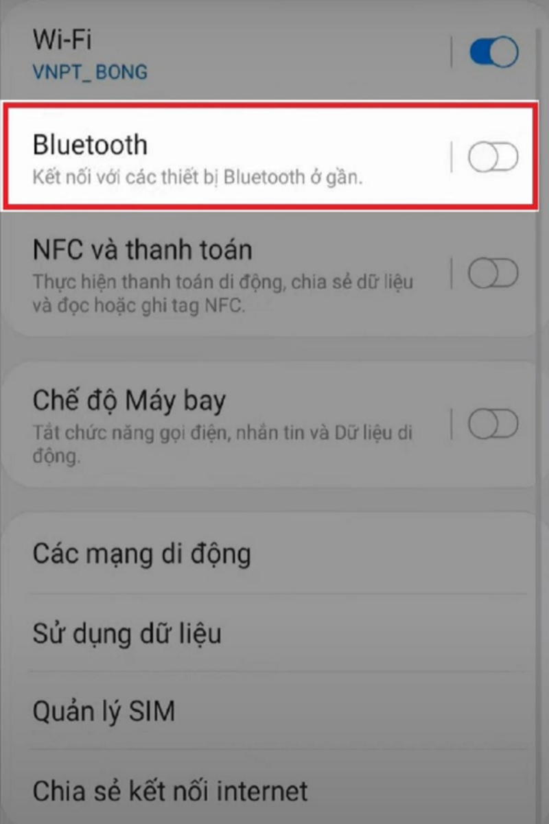 Bật Bluetooth trên cả hai thiết bị