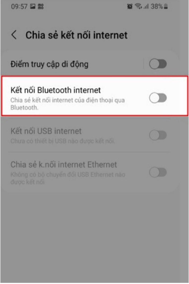 Kết nối Bluetooth Internet