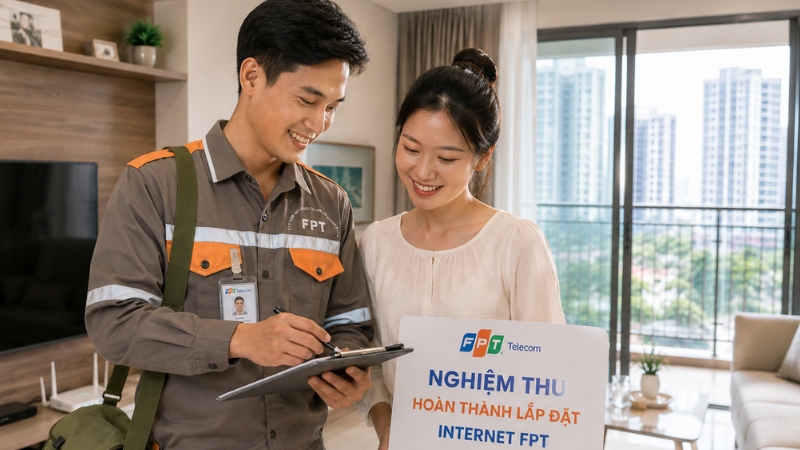 Nghiệm thu sau khi hoàn thành lắp đặt cho khách hàng