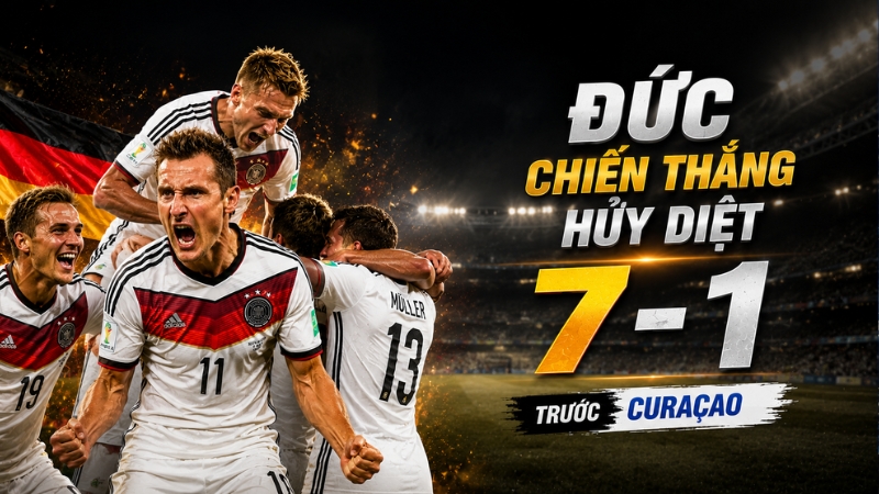 Đức chiến thắng hủy diệt 7 -1 trước Curacao