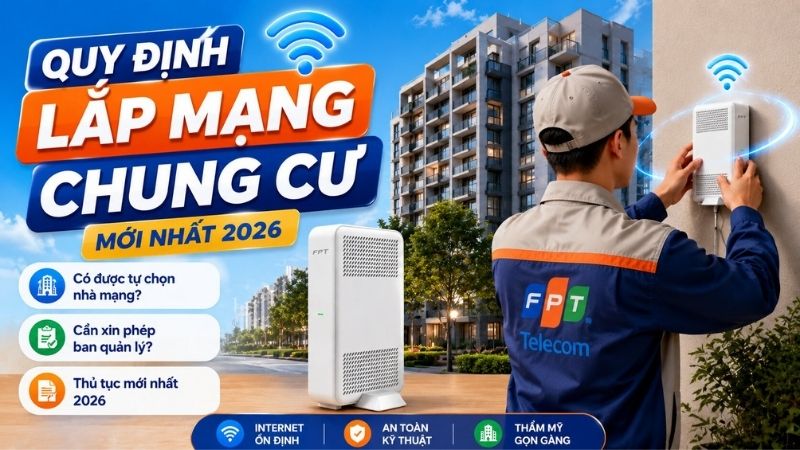 Quy định lắp mạng chung cư mới nhất 2026: Cần chuẩn bị g&igrave;?