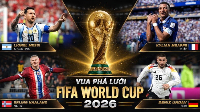 BXH Vua ph&aacute; lưới World Cup 2026: Messi 5 b&agrave;n, Mbappe & Haaland 4 b&agrave;n