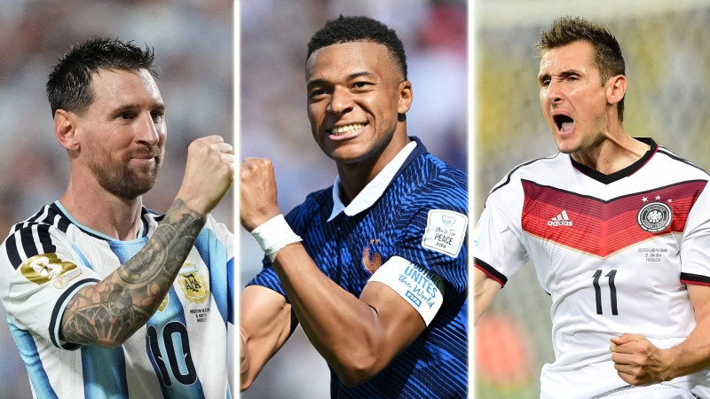 Top 3 cầu thủ đang nắm giữ kỷ lục ghi bàn nhiều nhất mọi thời đại FIFA World Cup