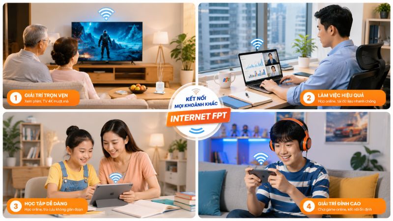 Gia đình đông thành viên cần đường truyền đủ mạnh và phủ sóng đều khắp các phòng trong căn hộ