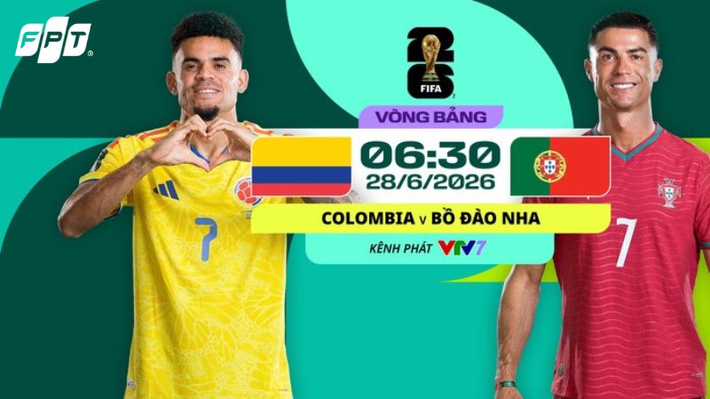 Link xem trực tiếp Colombia vs Bồ Đ&agrave;o Nha l&uacute;c 6h30 ng&agrave;y 28/6