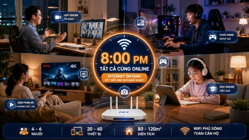 Căn hộ 3 phòng ngủ nên lắp mạng bao nhiêu Mbps?