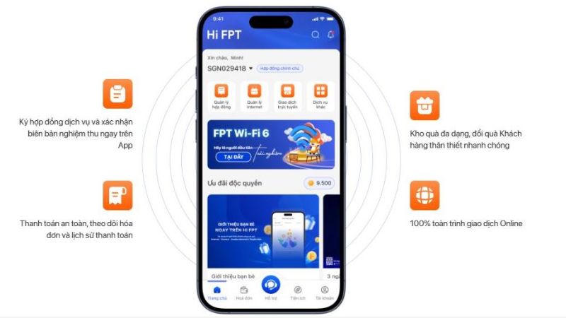 Quản lý gói cước dịch vụ qua ứng dụng Hi FPT