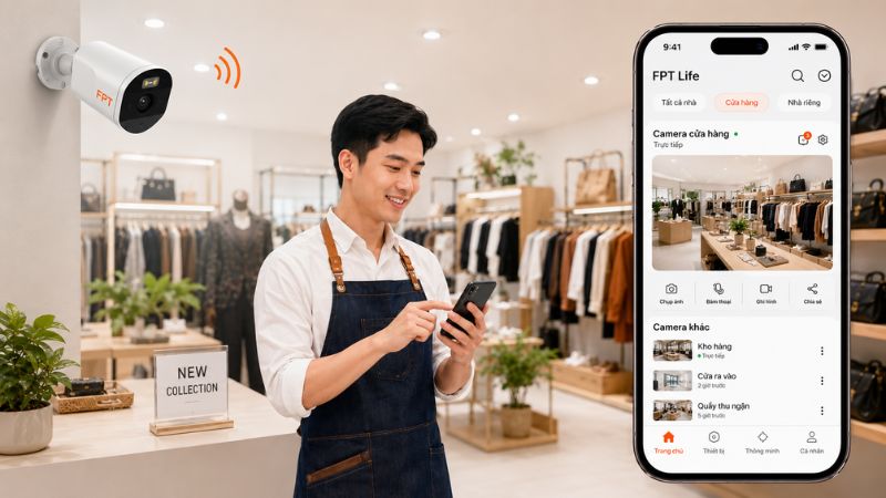 Camera an ninh giúp quản lí hoạt động tại cửa hàng dễ dàng