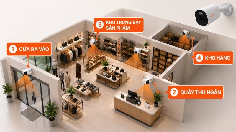 Các vị trí nên lắp đặt Camera an ninh AI