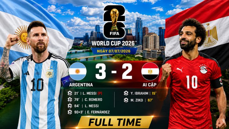Kết quả Argentina vs Ai Cập 3-2: Messi ngược d&ograve;ng kịch t&iacute;nh