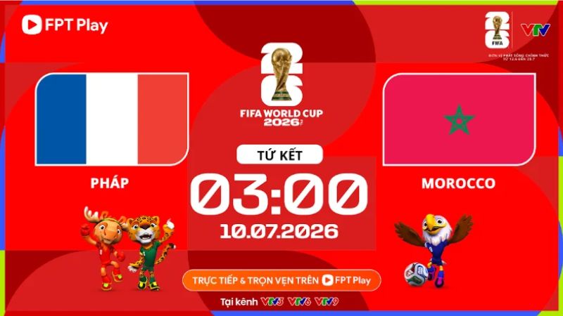 Link xem Ph&aacute;p vs Morocco (3:00 10/7) tứ kết World Cup 2026