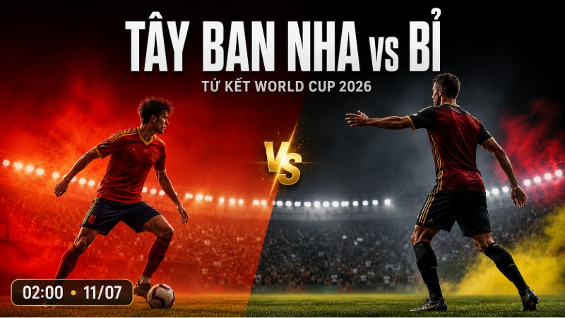 Link xem T&acirc;y Ban Nha vs Bỉ (2:00 11/7) tứ kết World Cup 2026