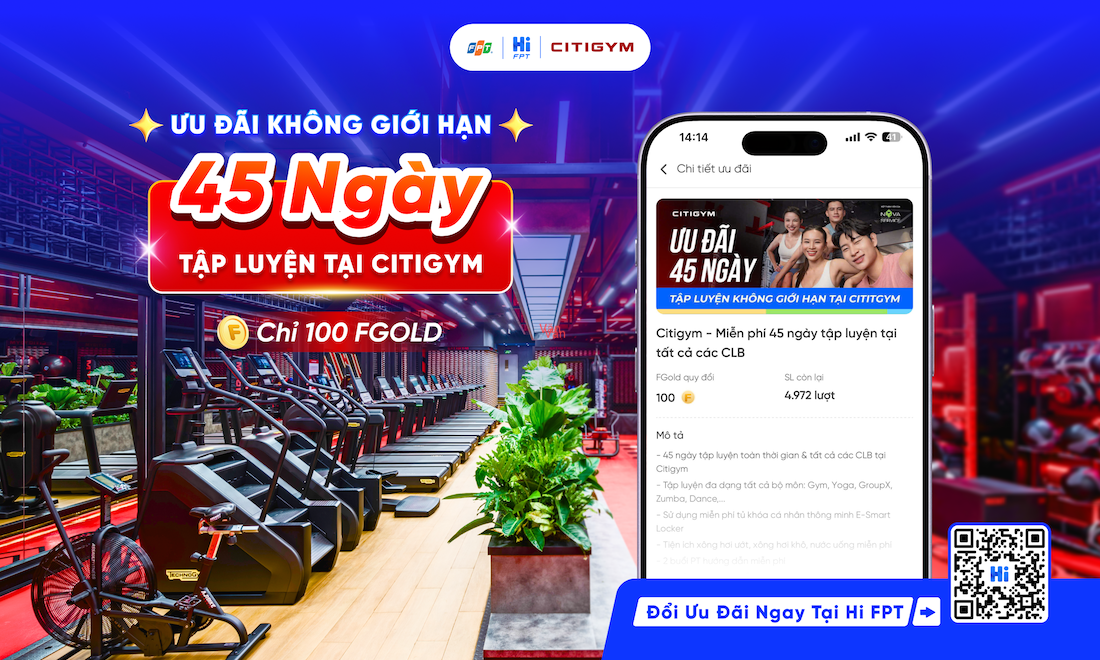Đổi FGold &ndash; Nhận ngay 45 ng&agrave;y tập luyện miễn ph&iacute; tại CITIGYM