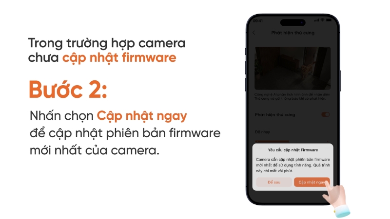 Không ngắt nguồn khi Camera đang nâng cấp phiên bản phần mềm