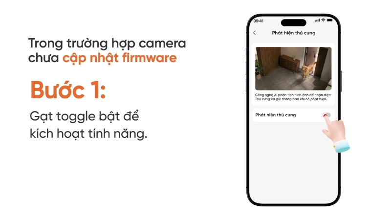 Gạt toggle bật để kích hoạt tính năng