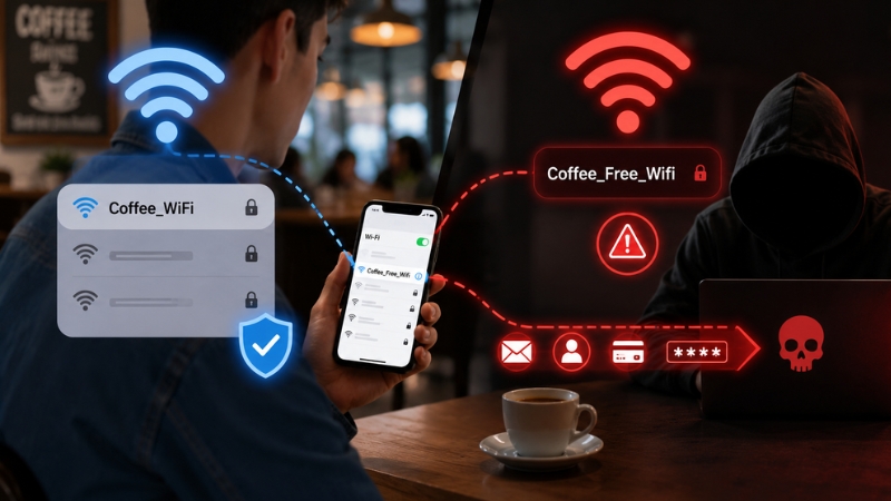 Người dùng vô tình dùng Wifi giả mạo là rủi ro thường xuyên gặp phải