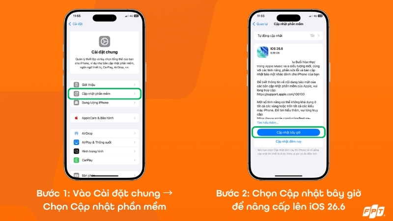 Hướng dẫn bật Cập nhật tự động để máy tự cài iOS 26.6
