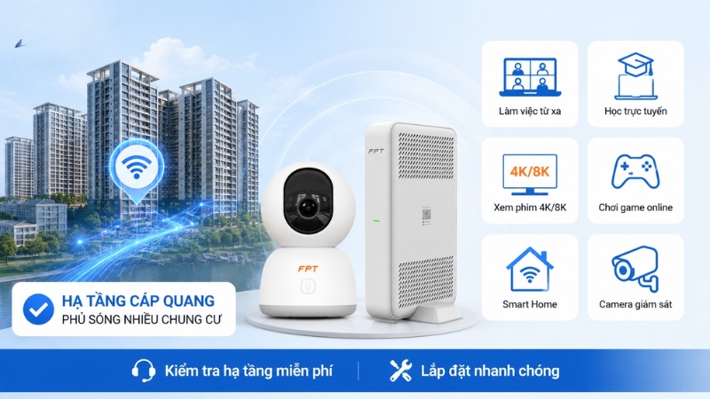Hạ tầng FPT phủ rộng khắp chung cư phường Bình Thạnh