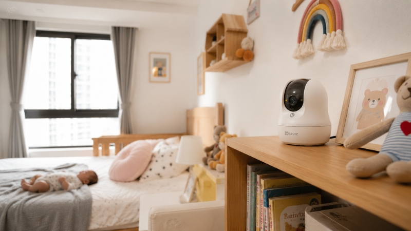 Camera Ezviz phù hợp với nhu cầu theo dõi cơ bản trong phòng nhỏ