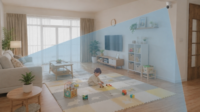 Khu vực chơi cần góc nhìn rộng và ít điểm mù