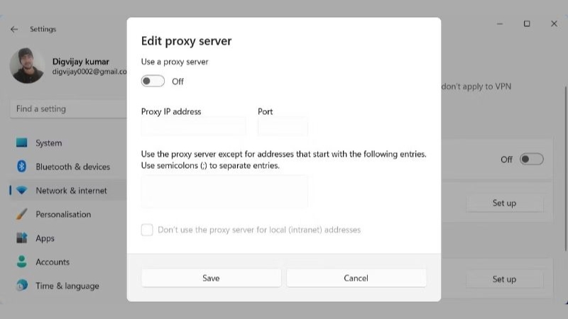 Proxy cấu hình không phù hợp có thể khiến WiFi kết nối nhưng Internet không hoạt động
