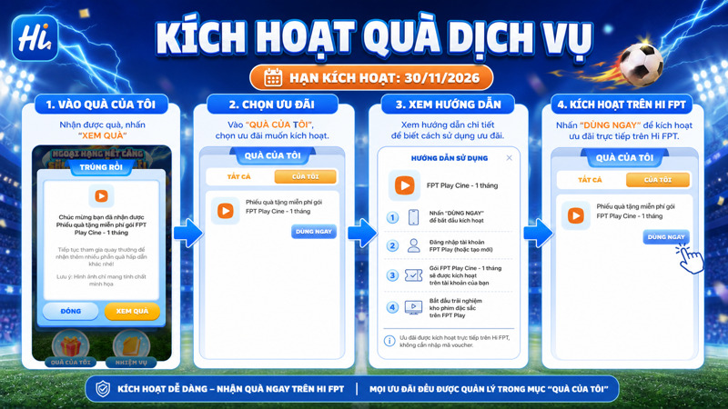 Tại mục Quà của tôi trên ứng dụng HiFPT, click vào và