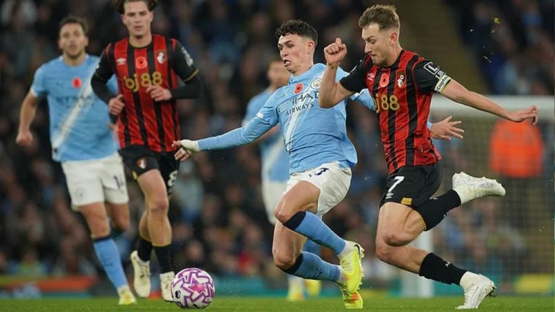 Man City hướng tới thế trận kiểm soát, Bournemouth gây sức ép bằng pressing