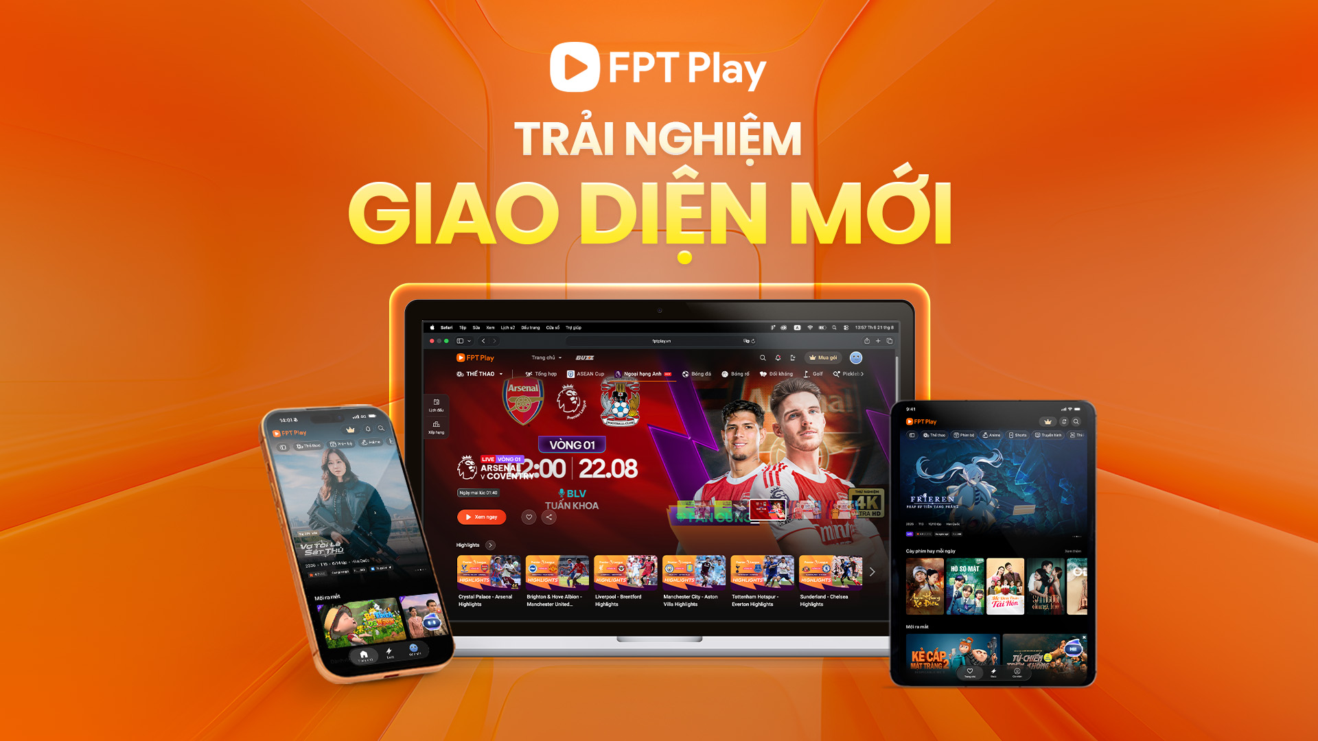 FPT Play ra mắt giao diện trước thềm Ngoại hạng Anh 2026/27