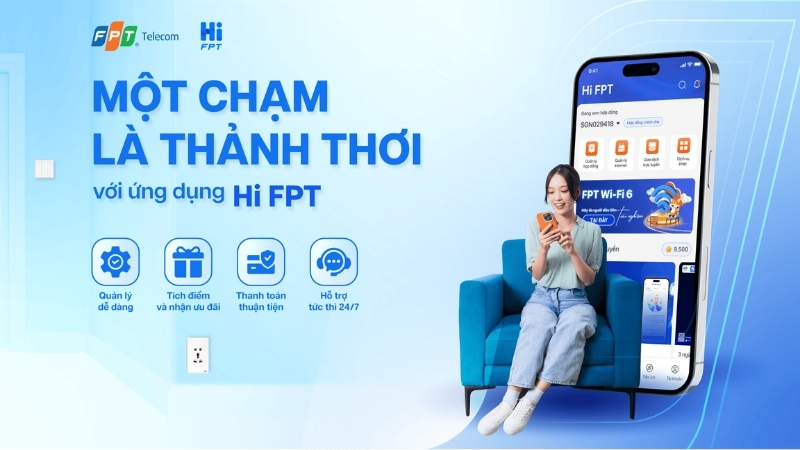 Hi FPT ứng dụng quản lý WiFi dễ dàng và tiện lợi trên điện thoại di động.