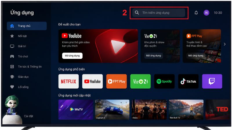 Nhập FPT Play vào ô tìm kiếm.