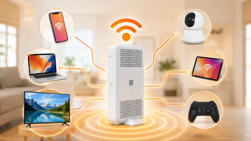 Modem Wifi 6 đáp ứng nhiều thiết bị kết nối cùng lúc