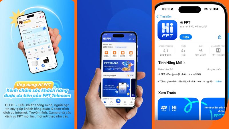 Quản lý dễ dàng qua ứng dụng Hi FPT